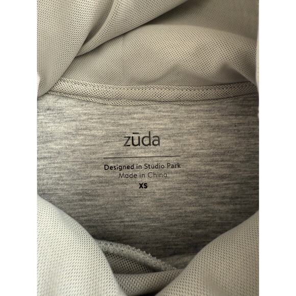 Zuda Scuba Knit Funnel Neck Top with Tie Waist Size XS GRAY - Picture 10 of 11